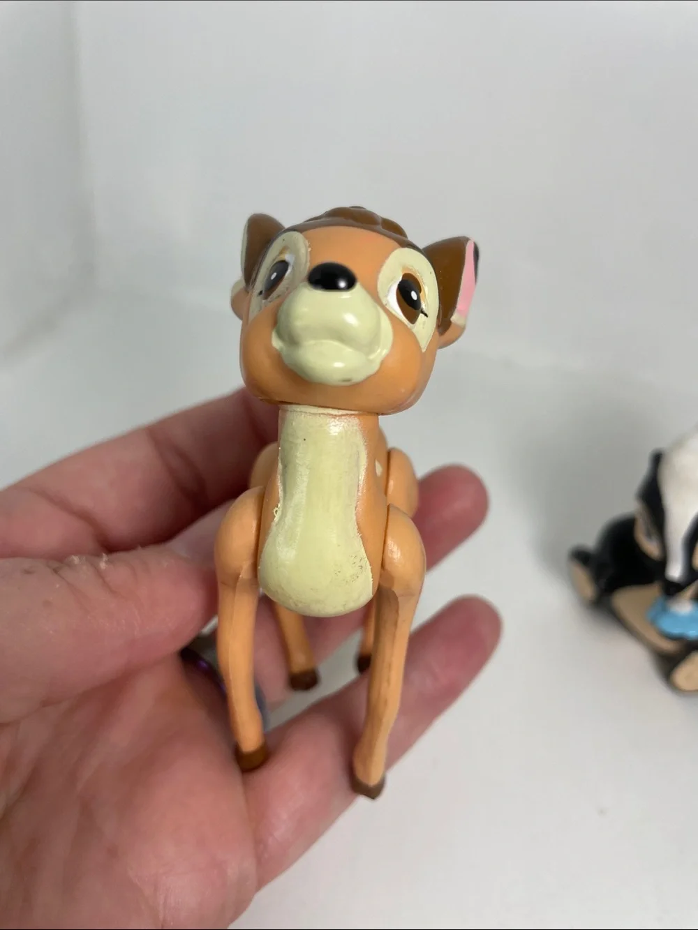 Bambi Butterfly Tail Baby Deer & Flower Skunk Figure 1990's  3.5